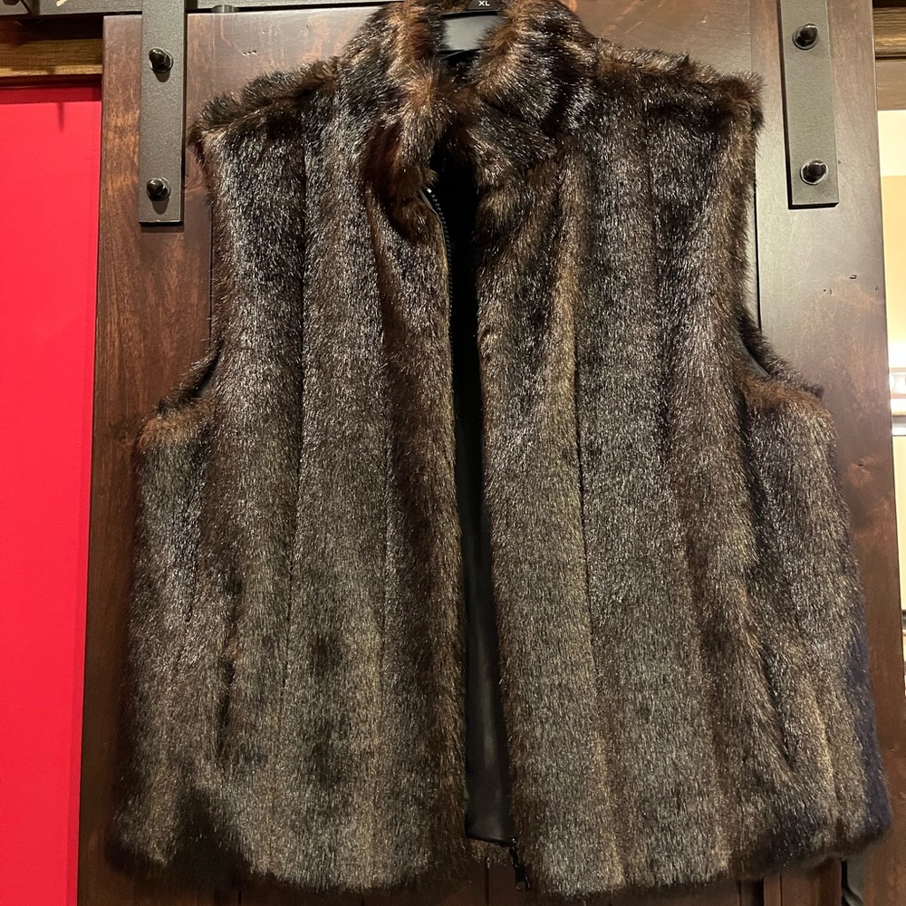 Reversible faux fur vest